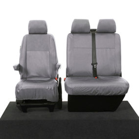 VW Transporter T6/T6.1 Tailored Front Seat Covers (2015 Onwards) Grey - UK Custom Covers