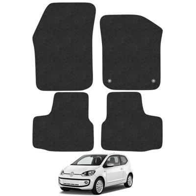 VW UP 2012-Onwards Car Floor Mats Carpet Tailored Fit 4pcs Set Anti-Slip Black