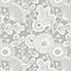 Vymura Geometric Florals Grey Wallpaper FD42643