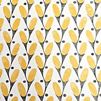 Vymura London Ochre Yellow & Grey Floral Wallpaper FD42654