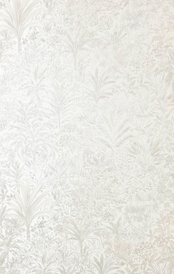 Vymura M95677 Capri Palm Landscape Italian Heavyweight Vinyl Wallpaper, White/Silver