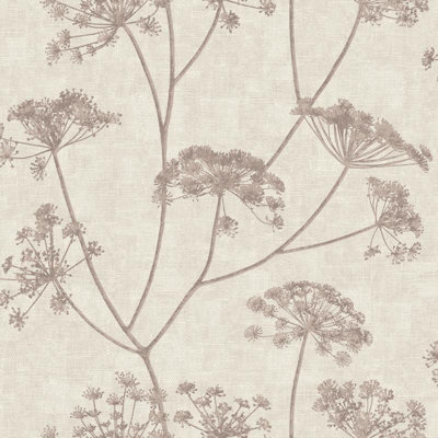 Vymura M95703 Mirella Floral Wallpaper, Stone