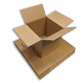 W.E. Roberts Brown Large Cardboard Boxes - Strong Double Wall Removal Moving Boxes (Pack of 5)