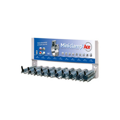 W1 Mini Clamp Dispenser Rack Zinc Plated Steel 100 Pieces Qty 1 Set