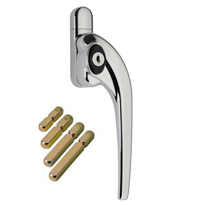 W98 Slimline Espag Window Handle, Polished Chrome, Right Handed, Fits ...