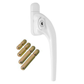 W98 Slimline Espag Window Handle, White, Right Handed, Fits 10mm, 20mm, 30mm, 40mm Spindle Lengths