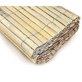 Wadan 1.5m x 4m Natural Bamboo Slat Fence, Bamboo Screening Roll for Garden Privacy Screening Panel for Wind & Sun Protection