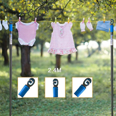 Clothesline Post Pole 2.4 Meters Galvanized Outdoor Clothes Drying