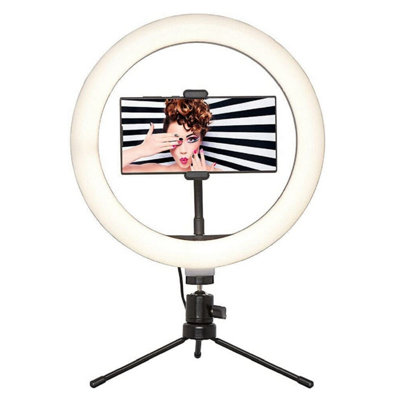 Wadan 10 inch LED Ring Light with 3 Light Modes - USB Powered Selfie Ring Lights with Phone Holder and Tripod Stand