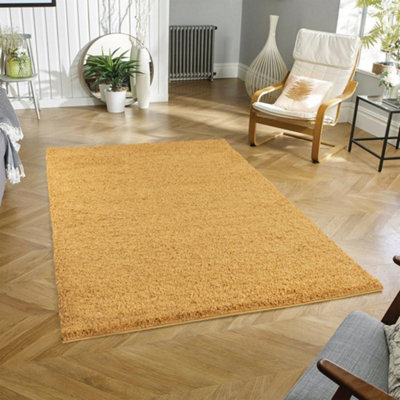 Curated visual reference: Gallery Detail: Wadan 120X170Cm Gold Shaggy Rug Rectangular Soft Touch Thick Pile