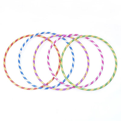Wadan 2pc 55cm Multicolor Hula Hoops for Kids and Adults - Spiral Glittering Hula Hoops - Fitness Hula Hoop Weight Loss Exercise