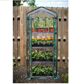 Wadan 4 Tier Mini Greenhouse - Greenhouses with Frame and Cover - Grow House for Garden with Roll up Zip Panel Door 160x69x49cm