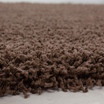 Wadan 60x110cm Brown Shaggy Rug - Rectangular Soft Touch Thick Pile Modern Area Rug - Rugs for Living & Bedroom Non Shedding