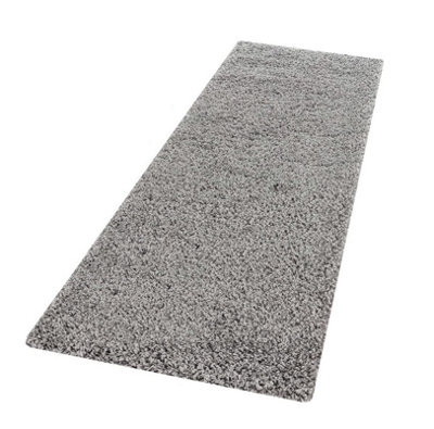 Wadan 60x220 Silver Shaggy Runner - Modern Rug - Soft Touch Thick Pile Area Runner Rug for Living Room and Bedroom