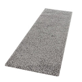 Wadan 60x220 Silver Shaggy Runner - Modern Rug - Soft Touch Thick Pile Area Runner Rug for Living Room and Bedroom