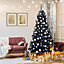 Wadan 6ft Black Artificial Christmas Tree, 800 Tips Xmas Tree with Solid Metal Legs