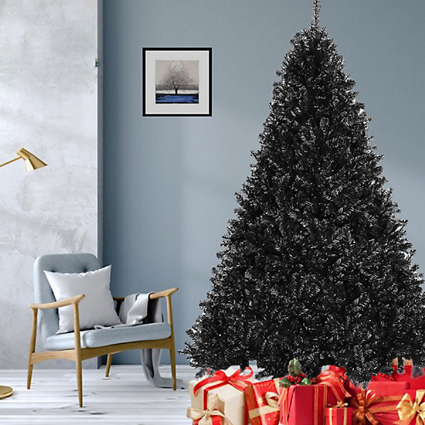 Wadan 6ft Black Artificial Christmas Tree, 800 Tips Xmas Tree with Solid Metal Legs Wadan 6ft Black Artificial Christmas Tree, 800 Tips Xmas Tree with Solid Metal Legs