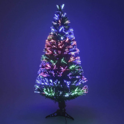 Wadan 6FT Green Artificial Fibre Optic Christmas Tree - Xmas Tree with Color Changing Multicolor Fibre Optic for Indoor Decoration