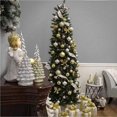 Wadan 6ft Green Pencil Slim Artificial Christmas Tree