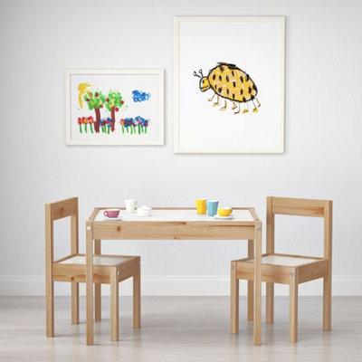 Wadan Kids Table and Chair Set Children Wooden Activity  Stylish White/Pine