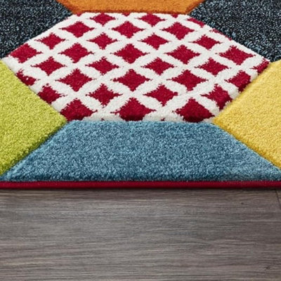 Wadan Multicoloured Rugs 60x220cm Soft Indoor Living Room Rugs Modern Rug For Bedroom