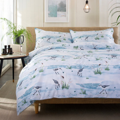 Wader 100% Cotton Duvet Cover Set, Printed Bedding with Piped Edging, Soft & Breathable