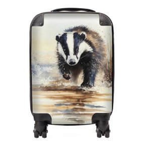 Wading Badger Watercolour Suitcase - Small