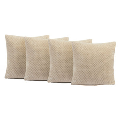 Waffle Fleece 4 x Cushion Covers Soft