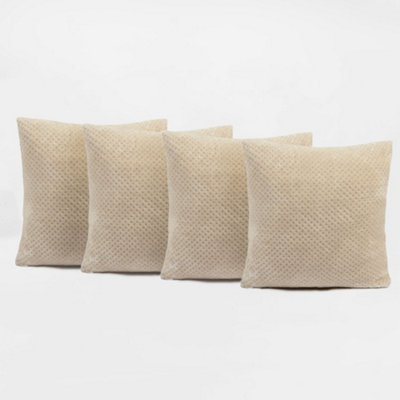 Waffle Fleece 4 x Cushion Covers Soft - 3
