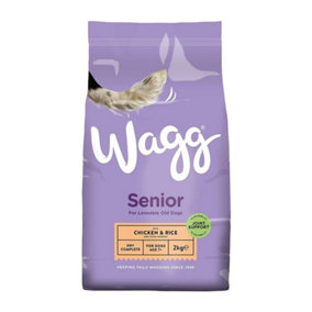 Wagg Dry Dried Dog Food Complete Chicken and Rice Light and Senior 2kg Bag