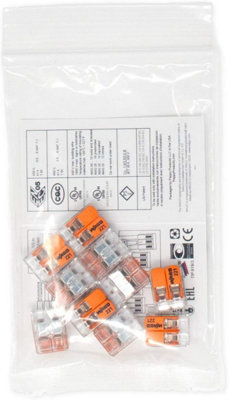 Wago 221-612 Compact 2 Lever Connector Terminal Block 6mm (Box of 50)