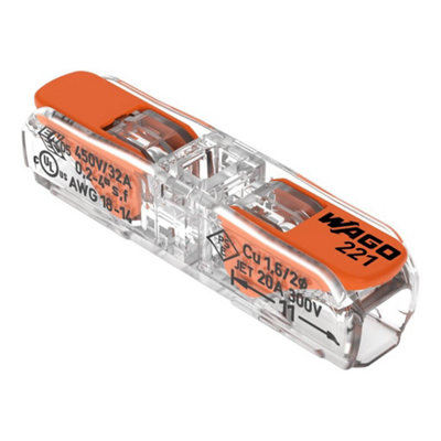Wago 221 Series Inline Connectors (60 pieces) 221-2411