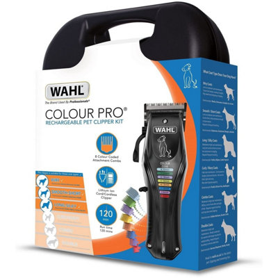 WAHL Colour Pro Rechargeable Corded Cordless Pet Clippers with Coded Combs