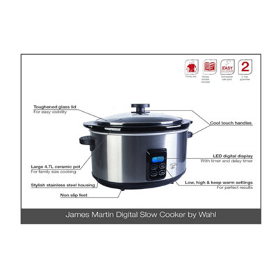 Wahl ZX929 - James Martin Slow Cooker with  4,7L Capacity and Keep Warm Function