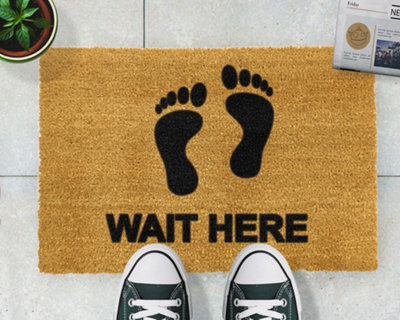 Wait Here Doormat - Regular 60x40cm