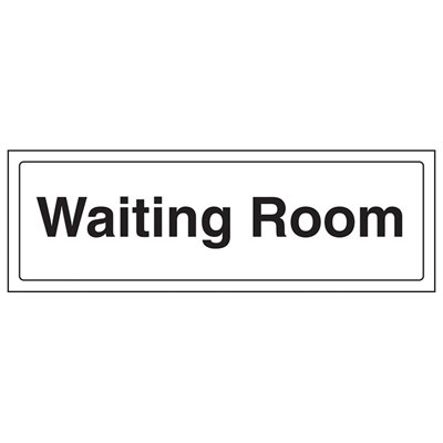 Waiting Room - Workplace Sign - Adhesive Vinyl Sign - 300x100mm (x3)