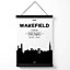 Wakefield Black and White City Skyline Medium Poster with Black Hanger