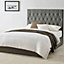 Waldorf Dark Grey Upholstered Ottoman Storage Double Bed Frame Only
