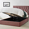 Waldorf Pink Upholstered Ottoman Storage Double Bed Frame Only