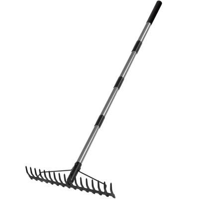 Walensee 5.4FT Heavy Duty Stainless Steel Bow Rake 17 Tines for Soil ...