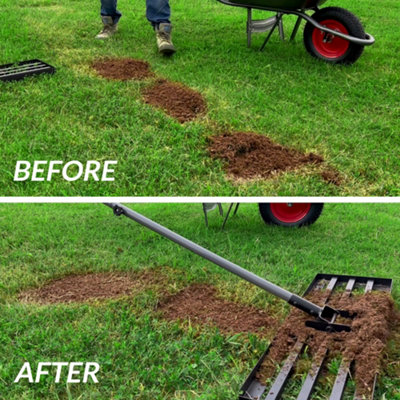 Walensee Lawn Leveling Rake with Stainless Steel Handle, 7FT, 30