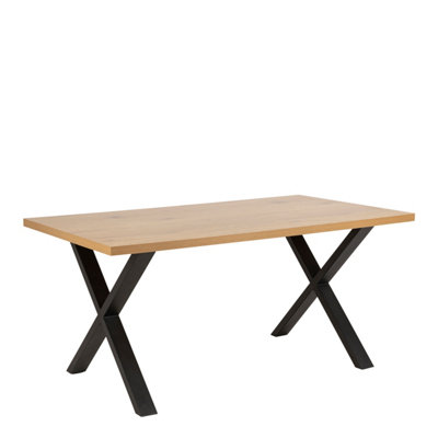 Wales Dining Table in Oak & matt Black