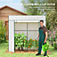 Walk-in Garden Green House with Large Roll-up Door and 2 Mesh Windows, White