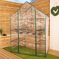 Walk in Garden Greenhouse Green House with 4 Shelves