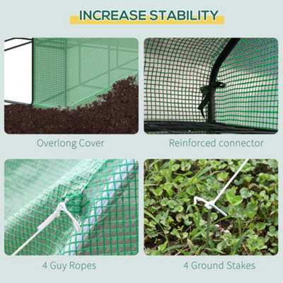 Walk in Garden Greenhouse with Shelves Polytunnel Steeple Grow House New - 5