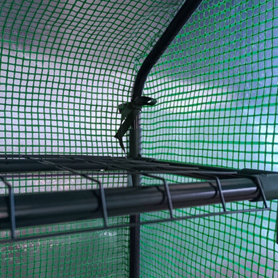 Walk in Garden Greenhouse with Shelves Polytunnel Steeple Grow House New - 8
