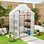 Walk In Greenhouse 4 Shelf 6ft Garden Grow House Reinforced Cover