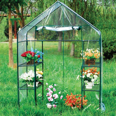 Walk In Greenhouse 4 Shelves PE Cover Only - 3