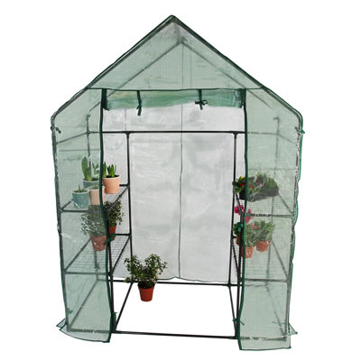 Walk In Greenhouse 4 Shelves With PE Cover Only
