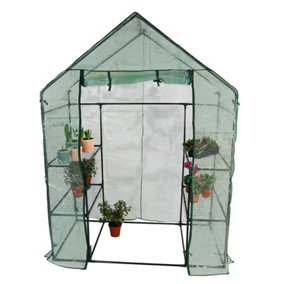 Walk In Greenhouse 4 Shelves With PE Cover Only